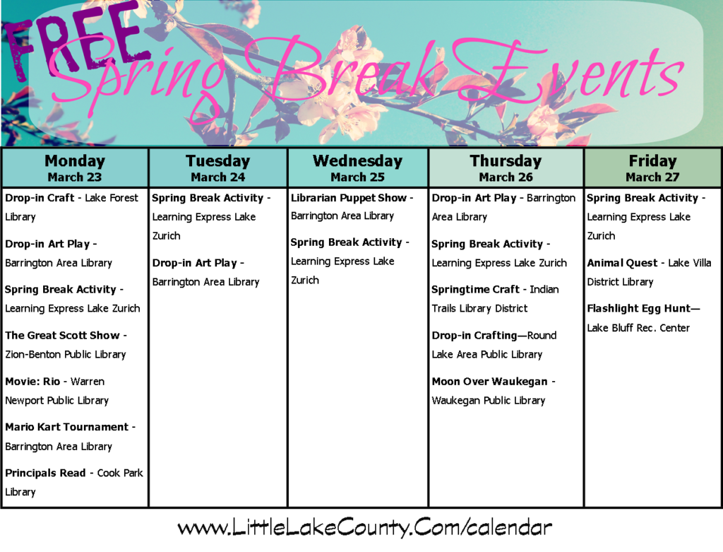 free spring break activities in lake county