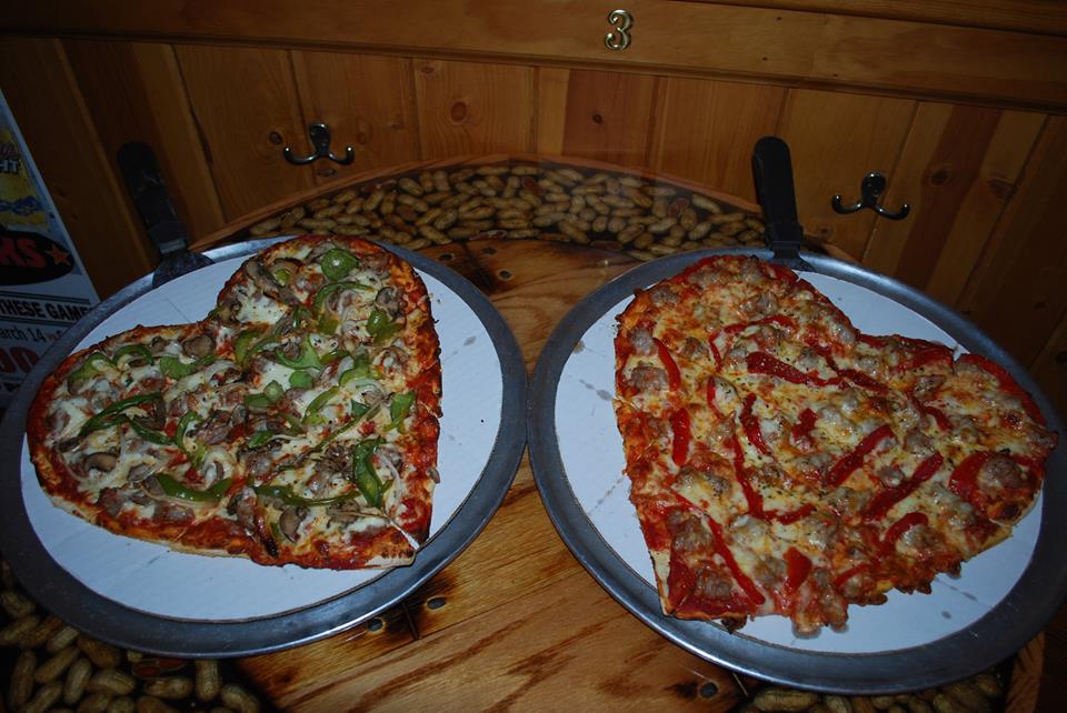 heart-shaped pizza